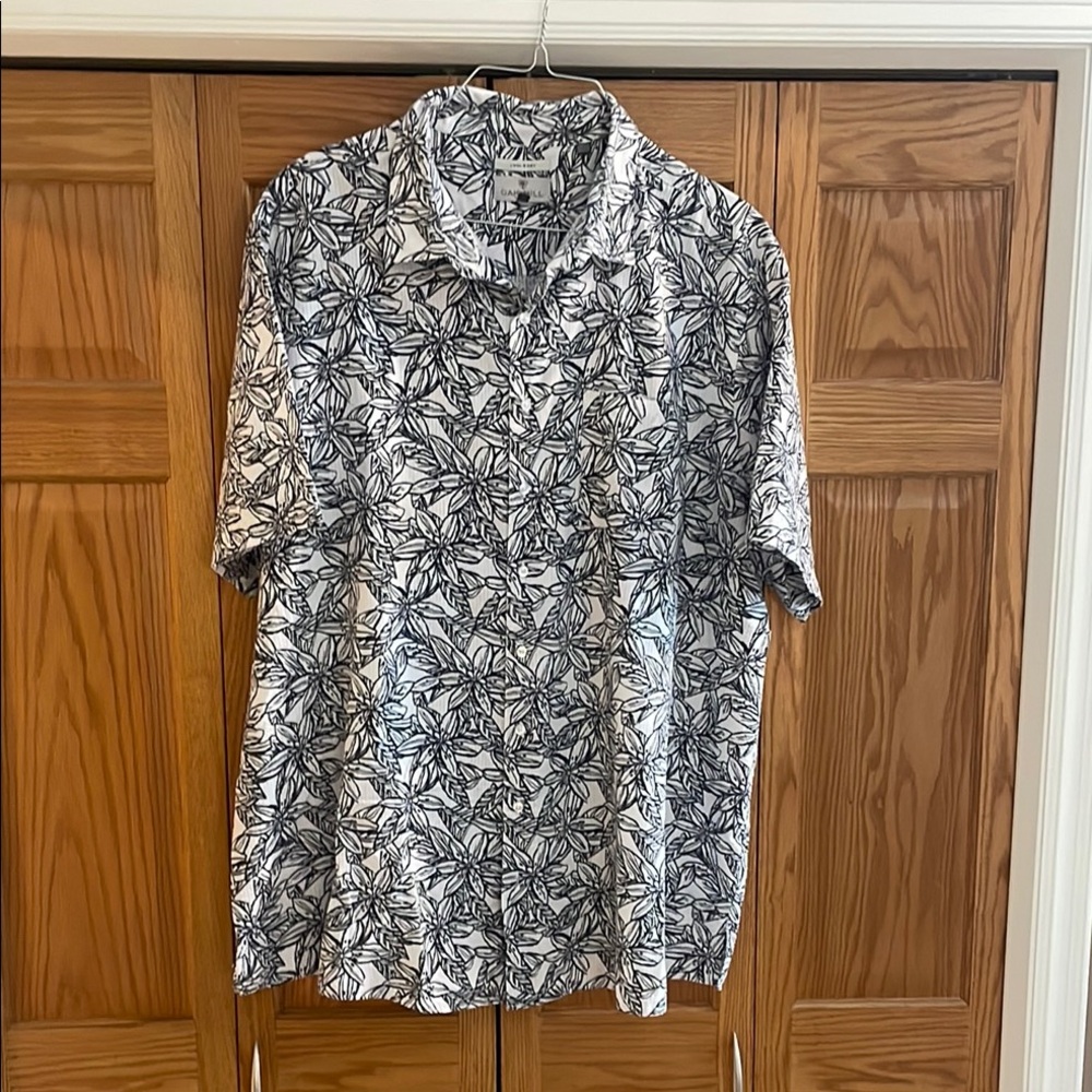 Black and White Casual Button Down Shirt